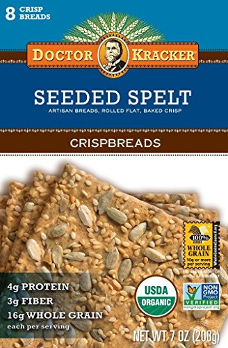 Doctor Kracker Seeded Spelt Organic Crispbreads, 7-Ounce Boxes (Pack of 2)