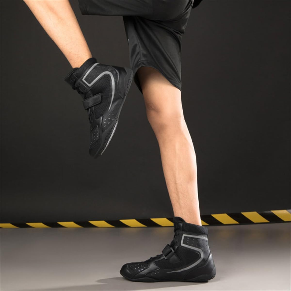 Men's Boxing Shoes High Top Squat Kickboxing Shoes Lightweight Wrestling Boots Sparring Unisex's Competition Footwear_vogvips.com