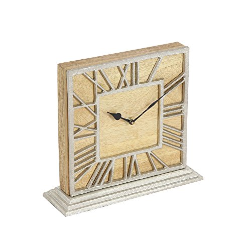 Algopix Similar Product 16 - Benzara Appealing Wood Aluminum Clock