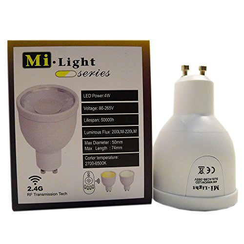 LEDENET 4W GU10 LED Bulbs Dimmable Light Adjustable Color Temperature Bi-colored Warm / Cool Dual White CW/WW 2700-6500K Various Brightness Levels Lamp (WiFi Compatible)