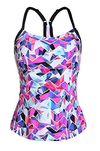 Charmleaks Womens Push Up Rash Guard Swimsuits Tankini Tops Swimwear