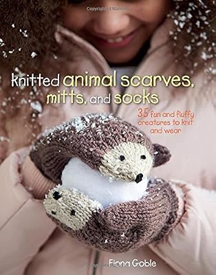 Knitted animal scarves, mitts and socks