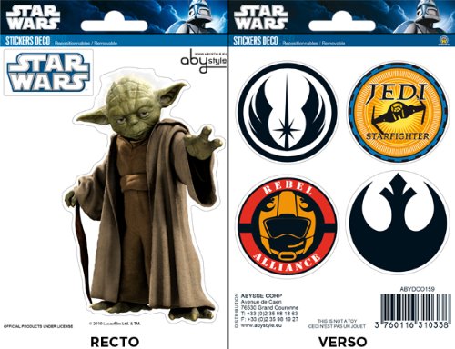 AbyStyle – Stickers – Star Wars 16x11cm Yoda/Symboles – 3760116310338