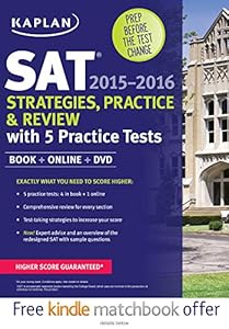 Kaplan SAT Strategies, Practice, and Review 2015-2016 with 5 Practice Tests: Book + Online + DVD