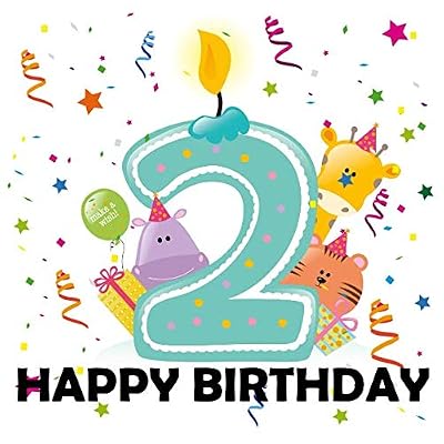2 Happy Birthday: 2 Birthday Guest Book to Write in, Great Memory, Up To 100 Guests, Softcover, Size 8.5x8.5inches