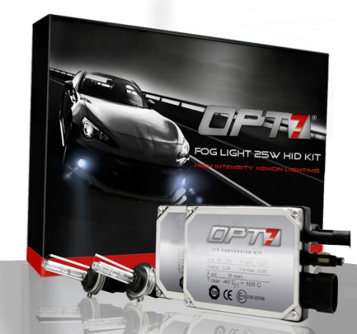 OPT7® Blitz Fog Light 25w HID Kit w/ Relay Harness & Capacitors - 2 Year Warranty - 5202 (10000K, Deep Blue)