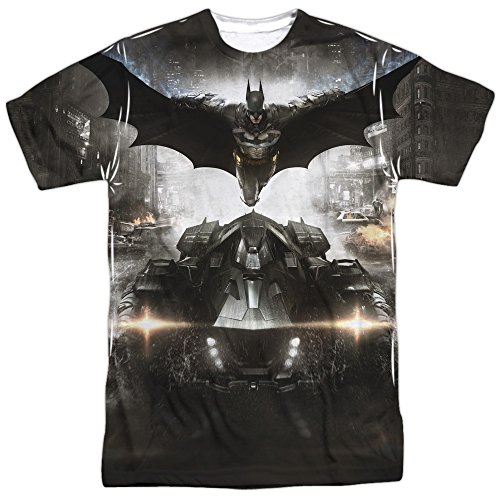 BATMAN ARKHAM KNIGHT/POSTER-S/S ADULT POLY CREW-WHITE-MD