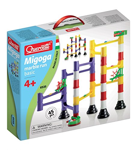 Quercetti 6535 – Migoga Marble Run Basic, Murmelbahn mit 45 Teilen