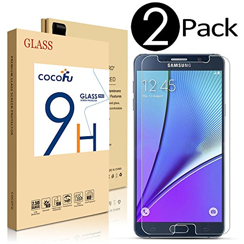 [2 Pack] Galaxy Note 5 Screen Protector, COCOFU Tempered-Glass Screen Protector with [9H Hardness] [Ultra-Clarity] [Anti-Scratch] [No-Bubble Installation] for Galaxy Note 5 - Lifetime Warranty