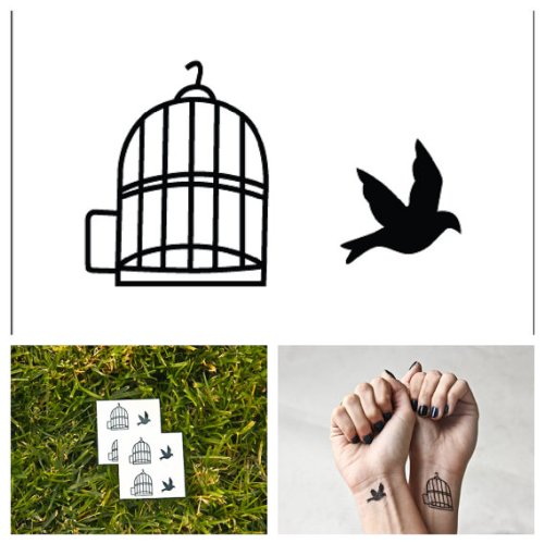 Birds - temporary tattoo (Set of 4)