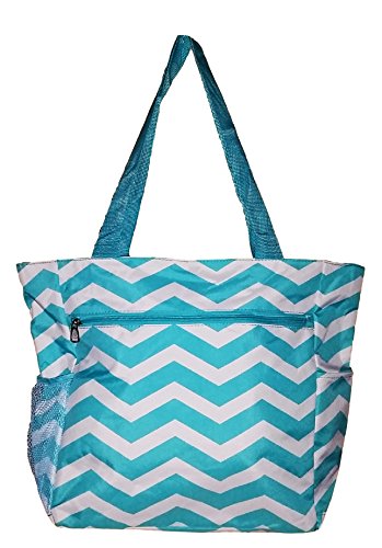 Large Multi - Pocket Fashion Zipper Top Organizing Beach Bag Tote -13
