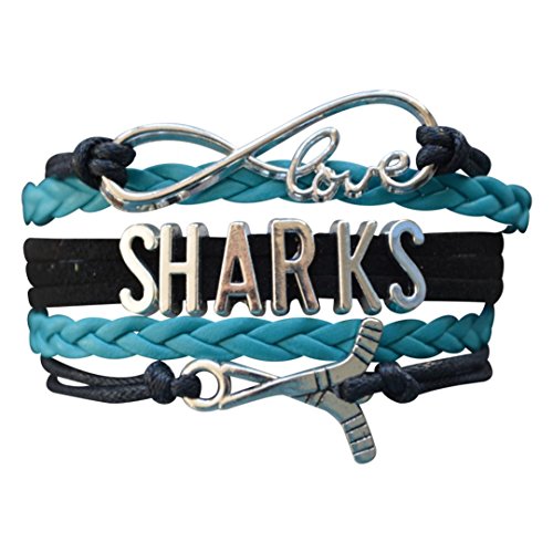 San Jose Sharks Bracelet, San Jose Sharks Jewelry, Hockey Bracelet, NHL Bracelet