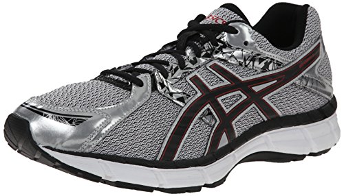 ASICS Men's Gel Excite 3 Running Shoe, Silver/Black/Red, 12.5 4E US