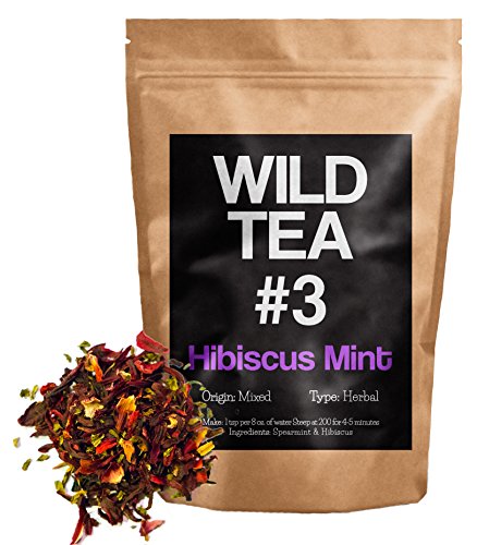 Hibiscus Mint Loose Leaf Tea, Wild Tea #3, Premium Herbal Tea (1 ounce)