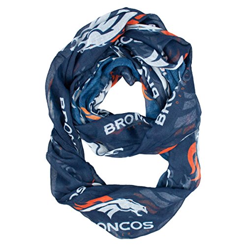 NFL Denver Broncos Sheer Infinity Scarf, One Size, Blue