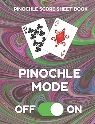 Pinochle Score Sheet Book: Book of 100 Score Sheet Pages For Pinochle, 8.5 by 11 Funny Mode Dark Swirl Cover