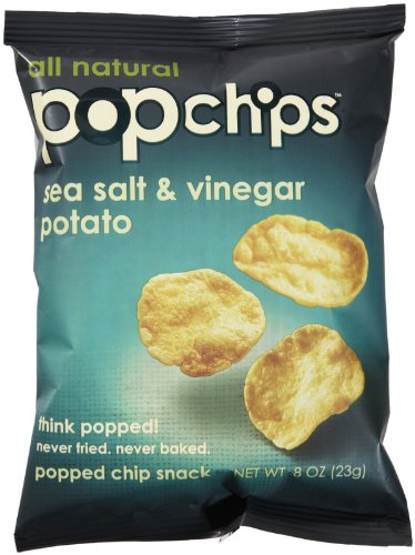 Popchips Sea Salt & Vinegar Potato Chips, 0.8 oz, 24ct