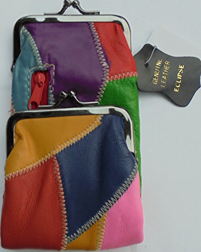 Multi Color Patched Lamb Skin Cigarette Case with Zipper Pocket and Lighter Case Fit 100 and 120's
