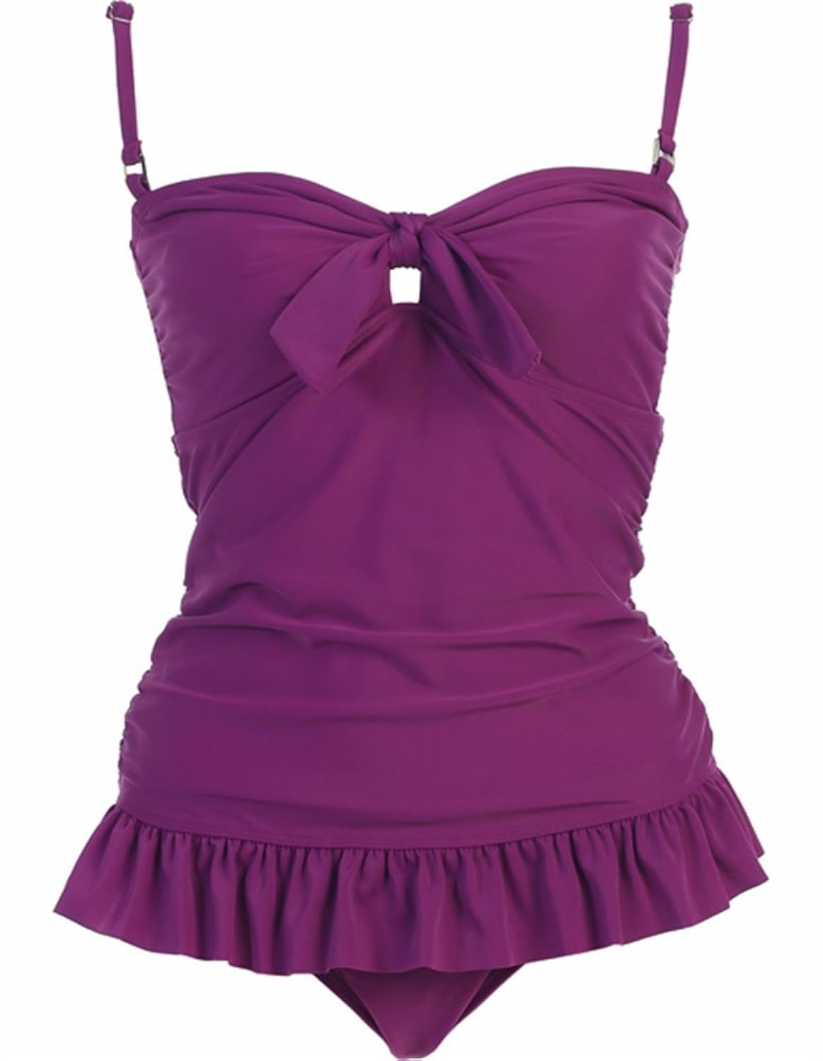 

Marina West Long Retro Ruffle Tankini Top Bikini Swimsuit Swimwear Set