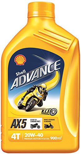Shell Advance AX5 550031342 20W-40 API SL Premium Mineral Motorbike Engine Oil (900 ml)