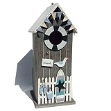 The Beachcomber Rustic Seaside Bird House, 1-Foot-Tall, Plywood with Felt Pennants, By Whole House Worlds