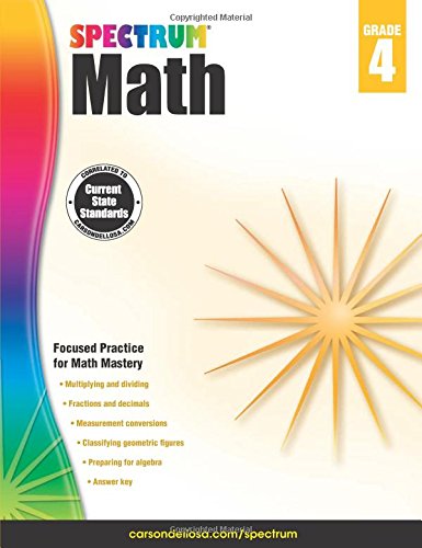 Spectrum Math Workbook, Grade 4 by Spectrum 
			
			
		
		
		
       	 
       		
       			(Compiler)