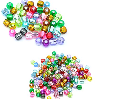 

600 Mixed Multicolor Crafts Foil Pony Beads 7x7mm, sold per pack of 300