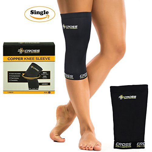 Cross Sports Compression Copper Knee Sleeve (X-Large)