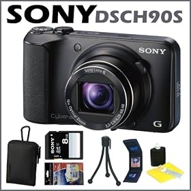 Sony DSC-H90 Cybershot 16.1MP 16X Digital Camera Black + 8 GB Memory Card + Sony Sporty Carrying Case + Accessory Kit