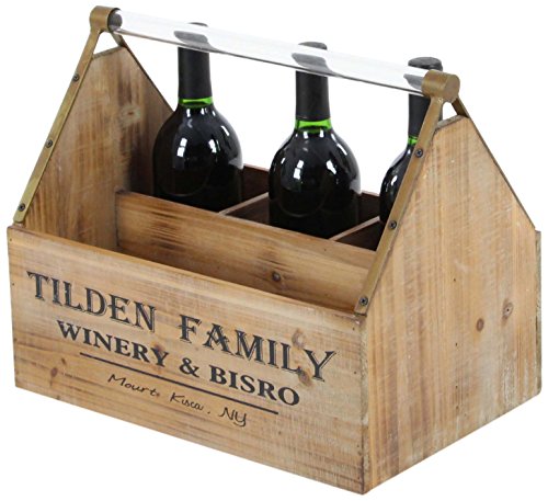 Algopix Similar Product 12 - Benzara Rectangular Wood Wine Holder