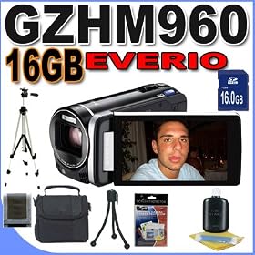 JVC GZHM960BUS GZHM960 Camcorder with 10x Optical Zoom and 3.5-Inch LCD Screen (Black) Accessory Saver 8GB Bundle