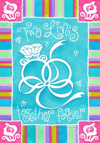 

Wedding Ring Anniversary Two Lives Together Double Sided Garden Flag 12 x 18
