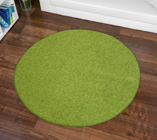 Hochflor Teppich: Hochflor Teppich Fontana grün rund, Größe Auswählen:160 cm rund
