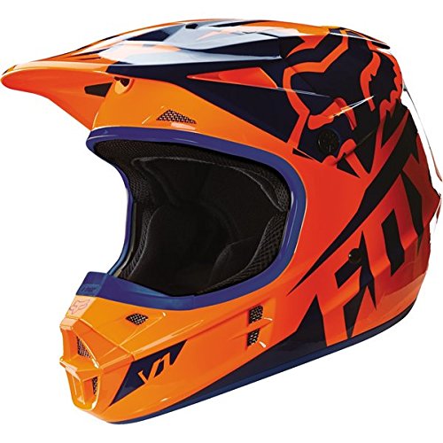 Fox Racing 2016 Race Men's V1 Motocross Motorcycle Helmet - Orange/Blue / Medium