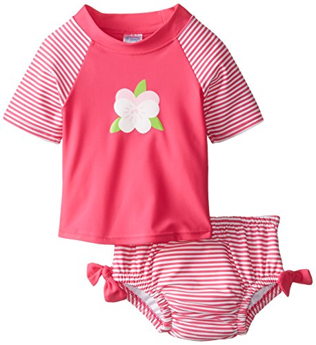 

i play. Baby Girls' Two piece Rashguard & Reusable Absorbent Swim Diaper Set
