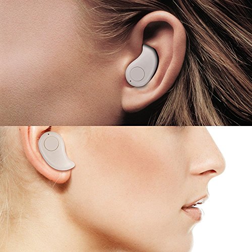 VIIVRIA® Mini Invisible Wireless Bluetooth 4.0 Stereo In-Ear Head-free Earbud Headset Earphone Headphone with microphone For Smartphones,Tablet ,PC,ect (Skin for Left Ear)