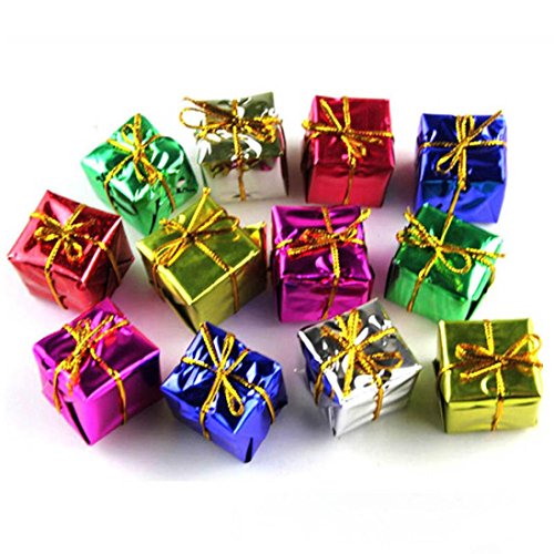 Leoy88 12pcs Small Christmas Tree Gift Box Ornaments Decorations
