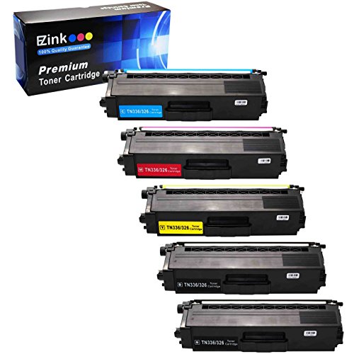 E-Z Ink (TM) Compatible Toner Cartridge Replacement For Brother TN336 TN336BK TN336C TN336M TN336Y High Yield (2 Black, 1 Cyan, 1 Magenta, 1 Yellow) 5 Pack
