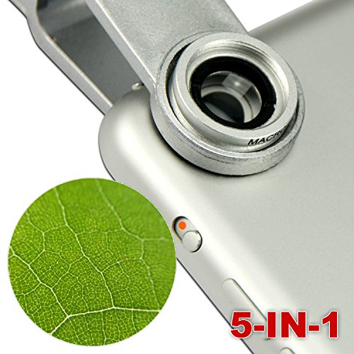 

First2savvv JTSJ-5N1-16 silver mobile phone Universal 5 in 1 Clip Camera professional glass Lens Kit (fish eye, wide angle, macro, barlow and polarizer lens) for MICROSOFT Surface Pro 10.6" Tablet - 64 GB Microsoft Surface 2 10.6 inch Tablet with LENS Cl