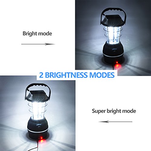 Solar Lantern, AGPtek 5 Mode Hand Crank Dynamo 36 LED Rechargeable Camping Lantern Emergency Light, Ultra Bright LED Lantern - Car Charge - Camping gear for Hiking Emergencies Hurricane Outages - Image 3
