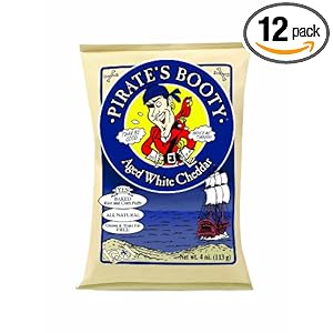 Pirate's Booty, Aged White Cheddar, 4-Ounce Bags (Pack of 12)