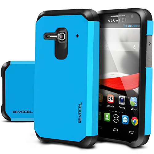 Evocel® Alcatel One Touch Evolve 2 [Dual Layer Series] Hybrid Armor Case For Alcatel One Touch Evolve 2 4037T (T-Mobile/MetroPCS) - Retail Packaging, Brilliant Blue (EVO-ALEVOLVE2-SA02)