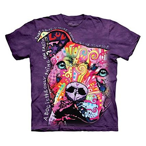 The Mountain Thoughtful Pit Bull Adult Purple T-shirt