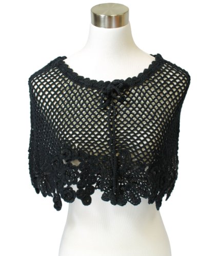 Modadorn Spring Summer Mini Solid Netting Sequin Poncho