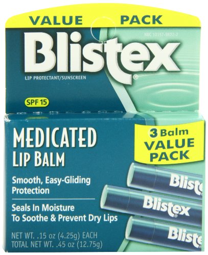 blistex medicated lip balm with spf 15 for dryness, chapping and