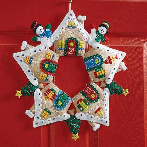 

Bucilla Gingerbread Wreath Felt & Sequin Kit