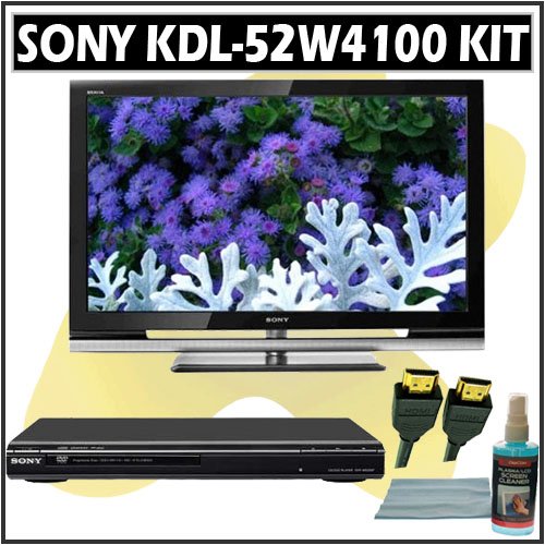 Sony Bravia WSeries KDL52W4100 52inch 1080P LCD HDTV + Sony DVD