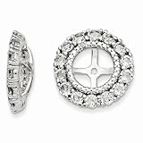 Sterling Silver White Topaz Diamond Earring Jackets QJ146APR