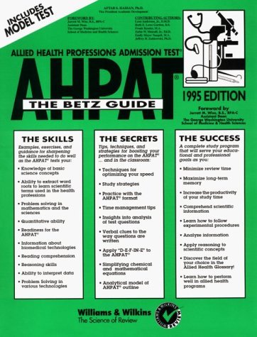 Allied Health Professions Admission Test: The Betz Guide by Williams & Wilkins Lippencott