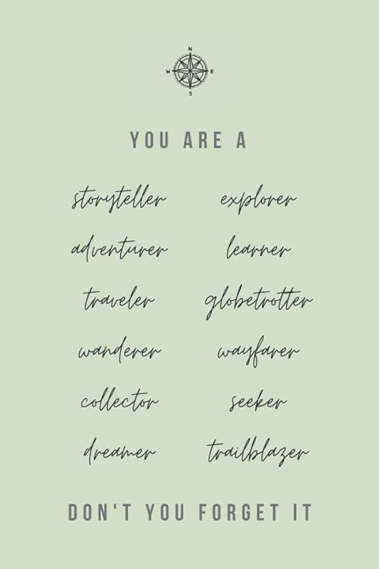 You Are A Storyteller Adventurer Traveler Wanderer Collector Dreamer Explorer Learner Globetrotter Wayfarer Seeker Trailblazer: An Inspirational Quote Travel Journal by Voyage Scribe